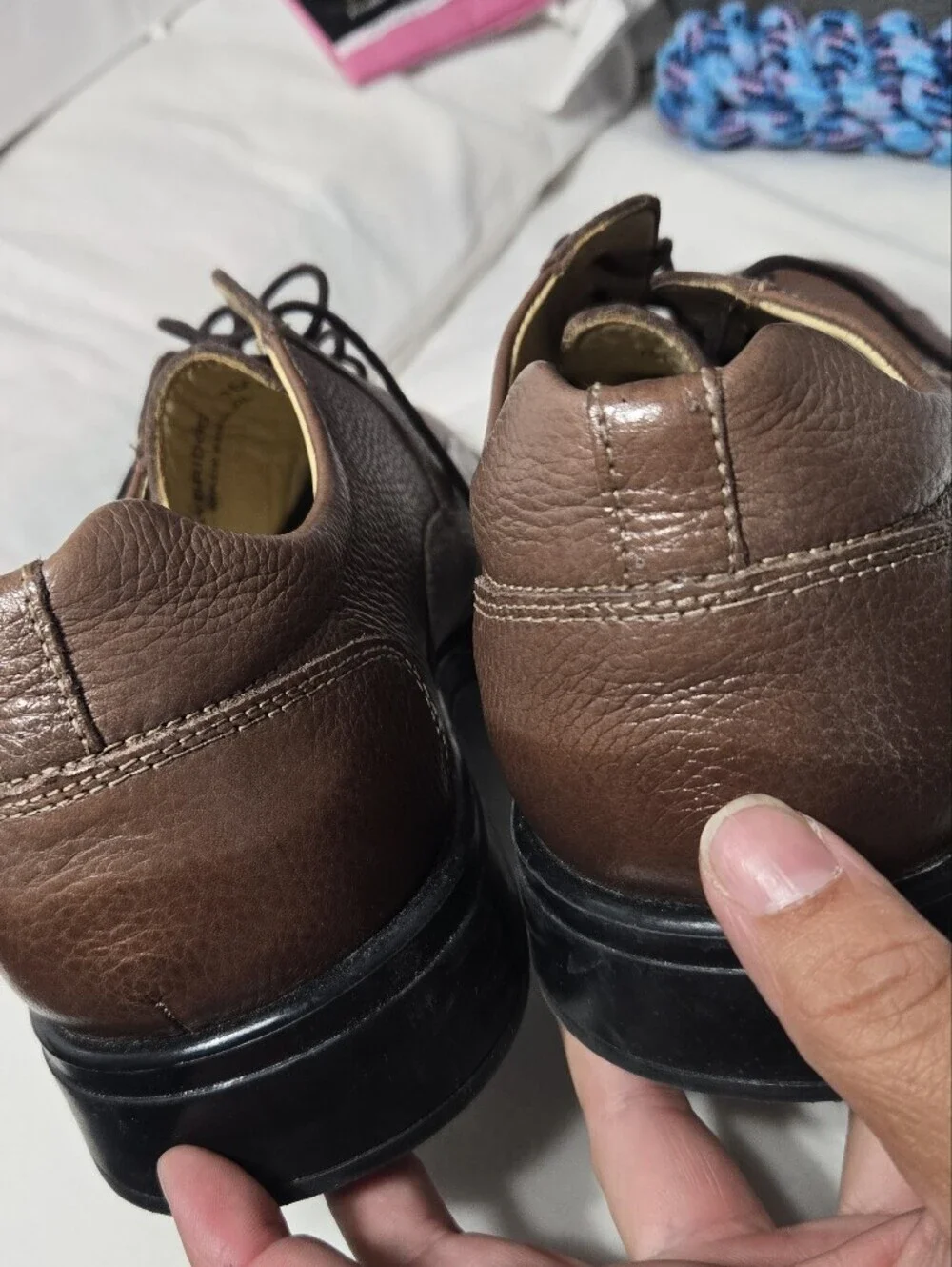 Belvedere Baybridge Men's Brown Pebbled Leather Tied Shoe sz 15D